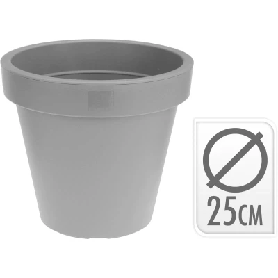 Afbeelding van Bloempot ek rond 25 cm licht grijs