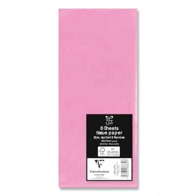 Afbeelding van vloeipapier tissue paper Roze 6 vel 50x70cm Feestjecreatief
