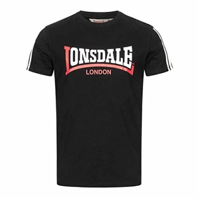 Afbeelding van Lonsdale Elphin vrijetijdsshirt voor heren, Zwart/Wit/Rood