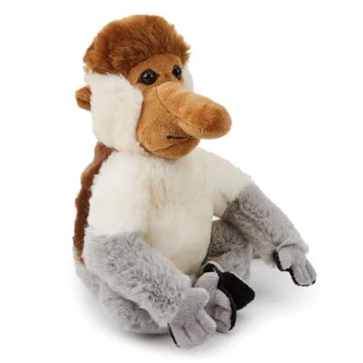 Afbeelding van Zappi Co Pluche aap met lange neus (25 cm) uniek, zacht jungledier, milieuvriendelijk, charmant voor jonge studenten, 100% gerecycled
