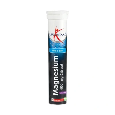 Afbeelding van Stapel tot 60% korting Lucovitaal Magnesium Citraat 400mg Bosbessensmaak 20 bruistabletten
