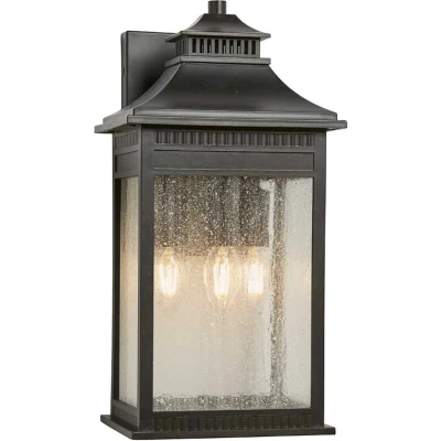 Afbeelding van Quoizel LED Wand Buitenlamp Livingston 3X E14 Max 40W IP44 Dimbaar Imperial Bronze
