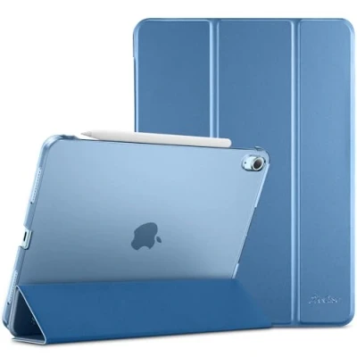 Afbeelding van ProCase voor iPad Air 5e generatie 2022 / 4e 2020, 27,7 cm slanke standaard harde achterkant shell smart cover [geschikt potlood 2 opladen] blauw