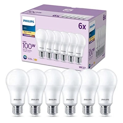 Image de Philips Lighting pack de 6 ampoules LED E27, 100W, blanc chaud