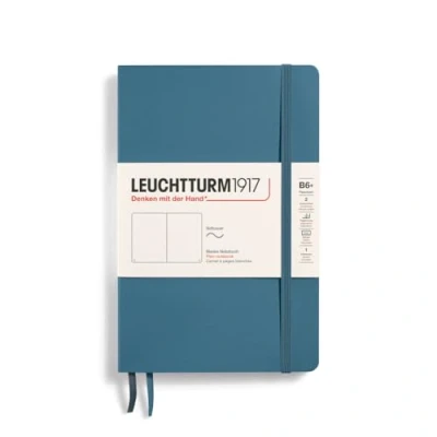 Afbeelding van Leuchtturm notitieboek softcover 19x12.5cm blanko stone blu