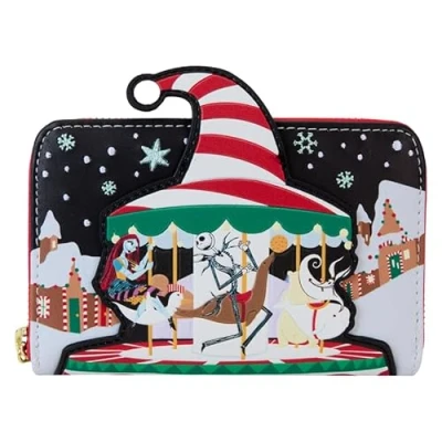 Afbeelding van Loungefly The Nightmare Before Christmas Candy Cane Rits Carrousel, Veelkleurig, Portemonnee, Meerkleurig, Portefeuille met ritssluiting