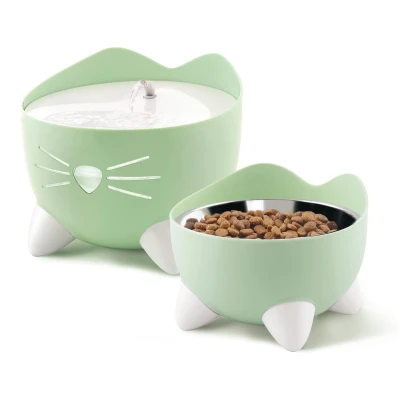 Afbeelding van Catit Pixi Fountain Combi Kit Kattendrinkbak Groen Wit