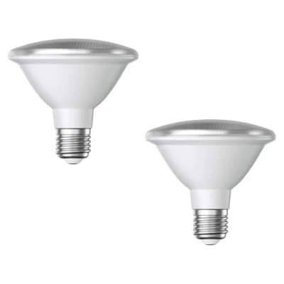 Afbeelding van ledscom.de 2 x E27 led lampen, PAR30 korte hals, warmwit (2700 K), 12,9 W, 994 lm, 42 graden, spiegelreflector (zilver)