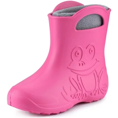 Afbeelding van Ladeheid LA CA FrogWinter Kinder Regenlaarzen Rubber met Binnenschoen EVA Wasbare Roze/Grijs 28/29