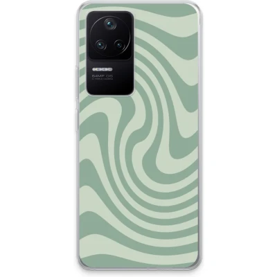 Afbeelding van Case Company® hoesje geschikt voor Xiaomi Poco F4 Swirl Groen Soft Cover Telefoonhoesje Bescherming aan alle Kanten en Schermrand