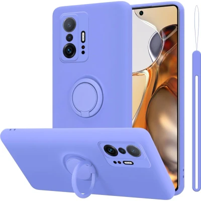 Afbeelding van Cadorabo Hoesje geschikt voor Xiaomi 11T / PRO in LIQUID LICHT PAARS Beschermhoes van flexibel TPU silicone Case Cover met ring