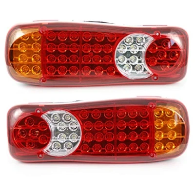Afbeelding van VNVISLS 2 x led achterlichten 12 V, universeel inzetbaar, geschikt voor vrachtwagens, aanhangers, kippers, vrachtwagens