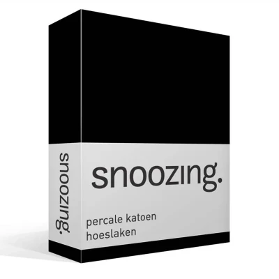 Afbeelding van Snoozing Hoeslaken Eenpersoons 70x200 cm Percale katoen Zwart
