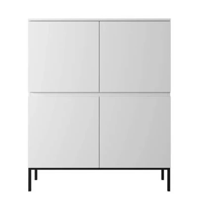Afbeelding van Selsey Bemmi Hoge Dressoir 100 cm Wit met zwarte poten