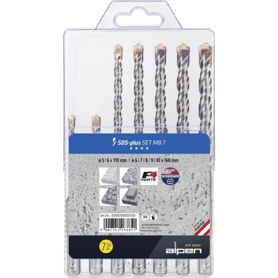 Afbeelding van Alpen 0080700007100 Staal Beton spiraalboren set 5 mm, 6 7 8 9 10 mm 1 set(s)