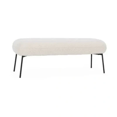 Afbeelding van sweeek Bank, bed einde met bouclébekleding, sherpa, b120 x d42,5 h43,5cm
