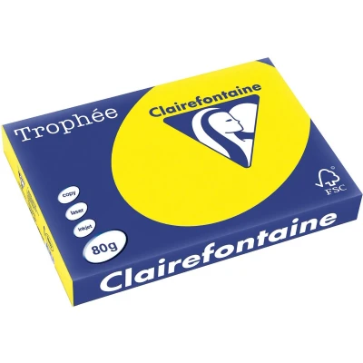 Afbeelding van Clairefontaine Trophée Intens, gekleurd papier, A3, 80 g, 500 vel, zonnegeel