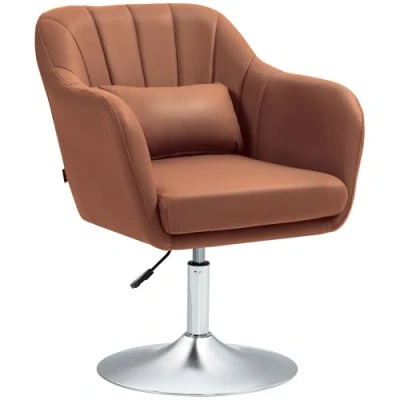Afbeelding van HOMCOM Accentstoel Microvezelstof (100% polyester) 60x60x91cm Bruin