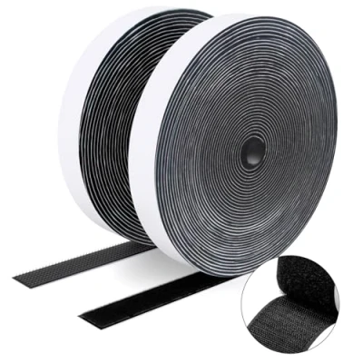 Afbeelding van SUTOUG Extra sterk plakband, 20 mm x 8 m, zelfklevend plakband met lussen en haken, voor binnen buiten, dubbelzijdig, zwart