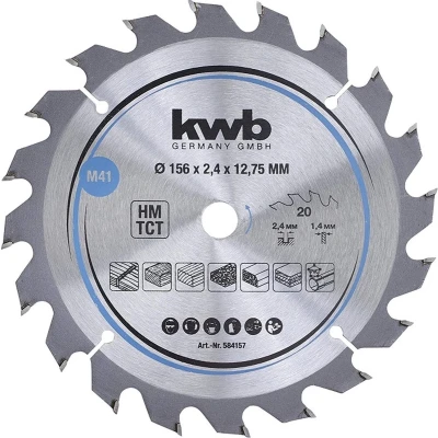 Afbeelding van KWB cirkelzaagblad Ø 156 x 2,4 12,75 mm 20 tands