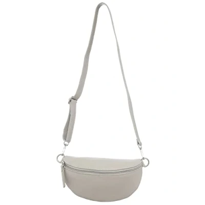 Afbeelding van Zwillingsherz heuptas met ritssluiting, 100% echt leer, hoogwaardige voor dames, klein en elegant, heuptas, schoudertas, grijs/mat, Stijlvol