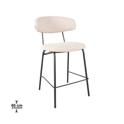 Afbeelding van Zack barkruk 53x57x95cm bouclé naturel