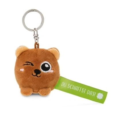 Afbeelding van NICI sleutelhanger beer &quot;Du schaffst das&quot; 5 cm bruin trouwe metgezel voor rugzak of tas groot en klein 62038