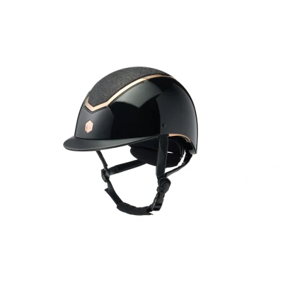 Image de Charles Owen Bombe Kylo Sparkly Black Gloss/Rose Gold 56 58cm