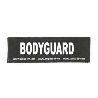 Afbeelding van Julius K9 Klittenband Tekstlabel Bodyguard Zwart Hondenharnas 16x5 cm