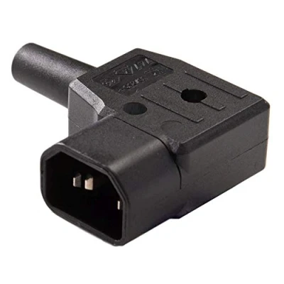 Afbeelding van PremiumCord hoekstekker, 230 V, 90 graden, 10 A, IEC C14, kleur zwart