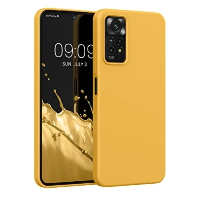 Afbeelding van kwmobile telefoonhoesje geschikt voor Xiaomi Redmi Note 11 Pro / (5G) 12 (4G) Hoesje met siliconen coating Smartphone case in mango