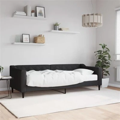 Afbeelding van vidaXL Slaapbank met matras 80x200 cm stof zwart