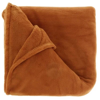 Afbeelding van Unique Living Plaid Claudi 130x160cm Leather Brown