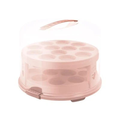 Afbeelding van Rotho Fresh Taartdoos XL + Cupcake Houders 35.5x34.5x26 cm Horizon Blauw/Transparant