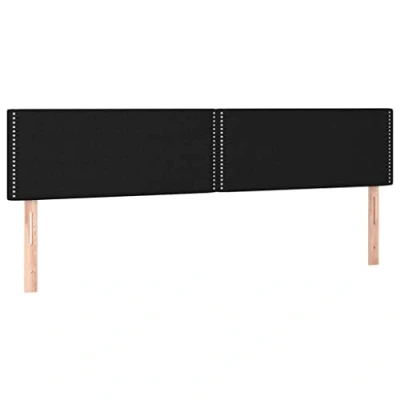 Afbeelding van Hoofdborden 2 st 80x5x78/88 cm stof zwart