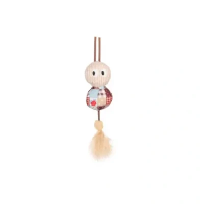 Afbeelding van Flamingo Vinta Rups + Veer Kattenspeelgoed Beige