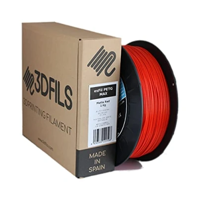 Image de 3DFILS Filament PETG rouge mat pour impression 3D (1,75 mm/1 kg, mat)