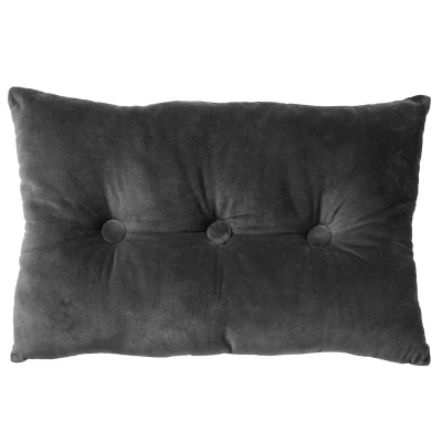 Afbeelding van Dutch Decor VALERIE Sierkussen 40x60 cm velvet met knopen Charcoal Gray antraciet