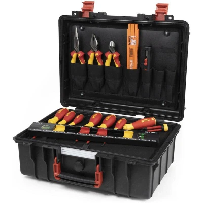 Afbeelding van Wiha Basic Set L electric 18tlg Gereedschapskoffer (met inhoud) 18 delig Electricien, Handwerker, Leerling, Professioneel, VDE (b x h d) 457 183 367 mm