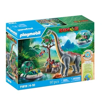 Afbeelding van Playmobil 71819 Brachiosaurus ontmoeting met hovercraft (71819, Dinos)