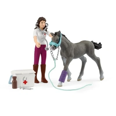 Afbeelding van schleich HORSE CLUB Mevrouw Kramer met veulen 42752