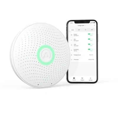 Afbeelding van Airthings Wave Plus Radondetector, met CO2 sensoren, VOS, temperatuur, vochtigheid en druk, wit, 12 cm, diameter 2930
