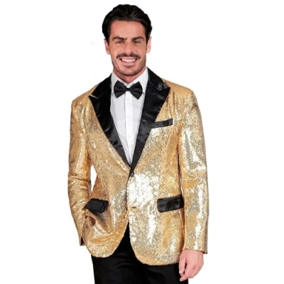 Afbeelding van Widmann Party Fashion Paillettenjack voor heren, satijn Disco Fever Schlagermove