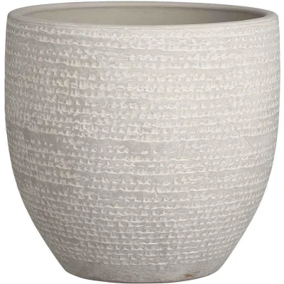 Afbeelding van Mica Decorations carrie ronde bloempot lichtgrijs maat in cm: 22 x 24