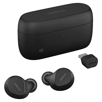 Image de Jabra Evolve2 Buds MS Écouteurs sans fil avec micro intra auriculaire Bluetooth Suppresseur de bruit actif USB C via un adaptateur isolation acoustique noir Certifié pour Microsoft Teams