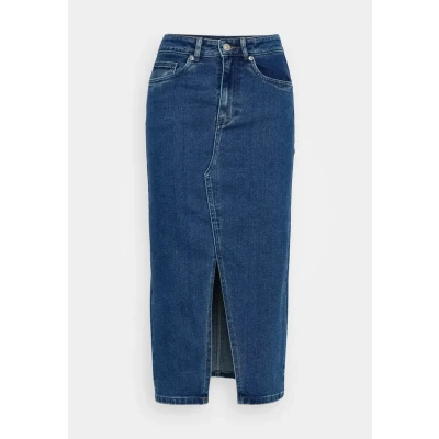 Afbeelding van ONLY Onlsiri Front SLIT Skirt Kokerrok, Dames, Maat: XS, Medium blue denim