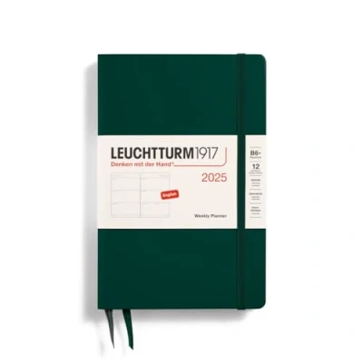 Afbeelding van Leuchtturm1917 Weekly Planner B6+ Paperback 12 maanden 2025 Hardcover Forest Green