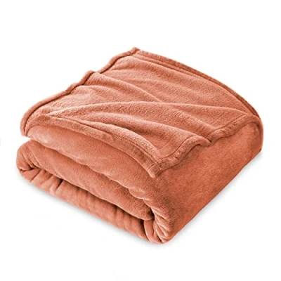 Afbeelding van Flanel fleecedeken, 130 x 160 cm, bankovertrek, fleece, deken voor eenpersoonsbed, dik, zacht en warm, hoogwaardige deken, oranje