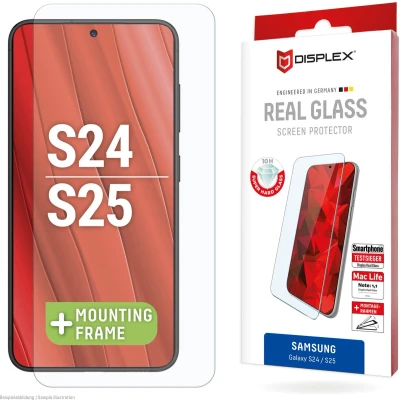 Afbeelding van Displex Real Glass Premium Screenprotector met Applicator voor Samsung Galaxy S24 Transparant