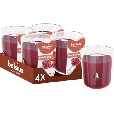Afbeelding van 4 stuks Bolsius geurglas granaatappel pomegranate geurkaarsen 97/85 (45 uur) True Scents